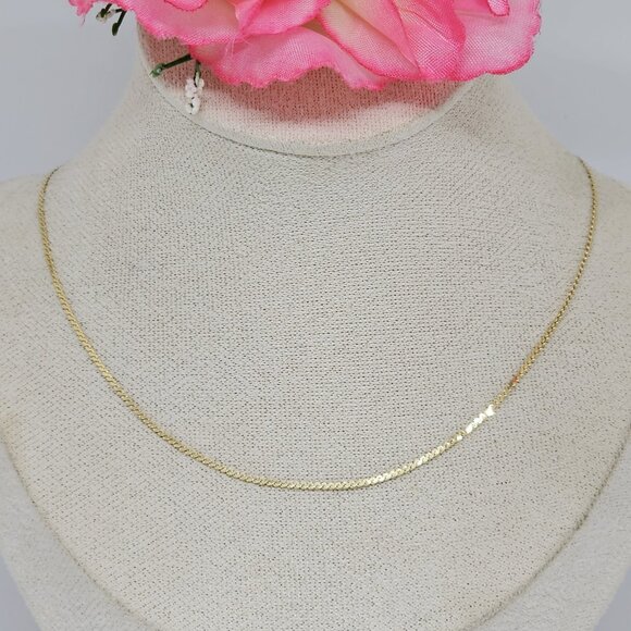 Shiny 14K Yellow Gold Flat Chain 20" 2.9 Grams - Picture 3 of 12